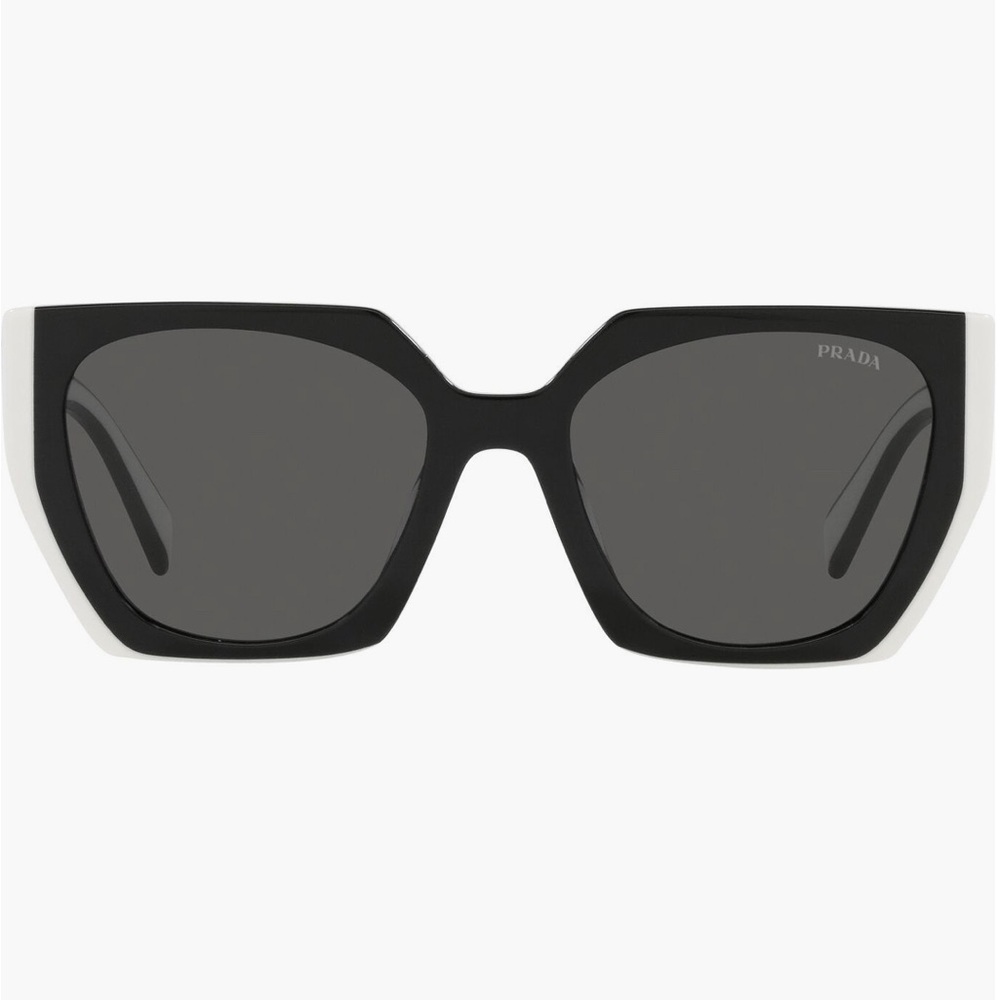 Prada PR15WSF Squared Cat Eye Sunglasses in Black White